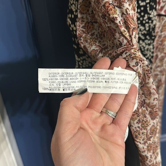 Zara Women’s Boho Chiffon Patchwork Maxi Dress Size XS - Picture 9 of 9